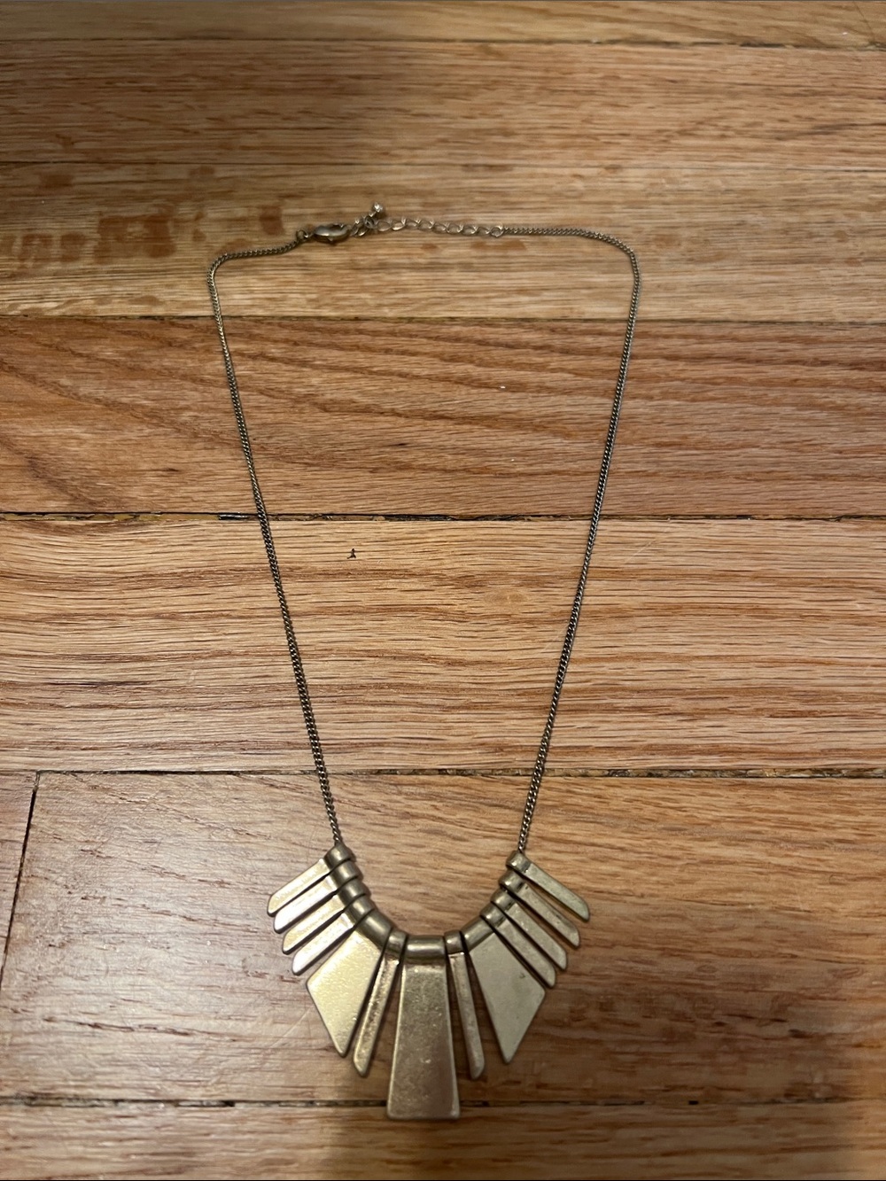Gold-tone Geometric Pendant Necklace